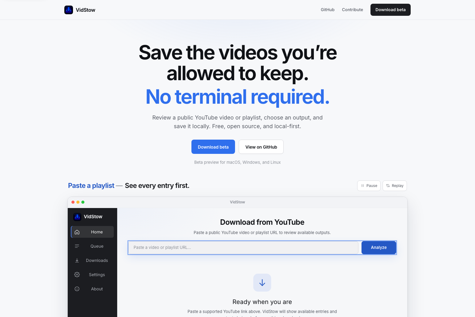 After ~1 month, my local YouTube downloader is in public beta (Mac, OSS) logo
